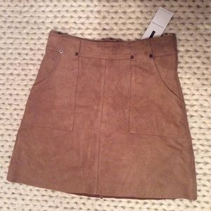 NWT Goodnight Macaroon ‘Joie’ Suede Leather Skirt
